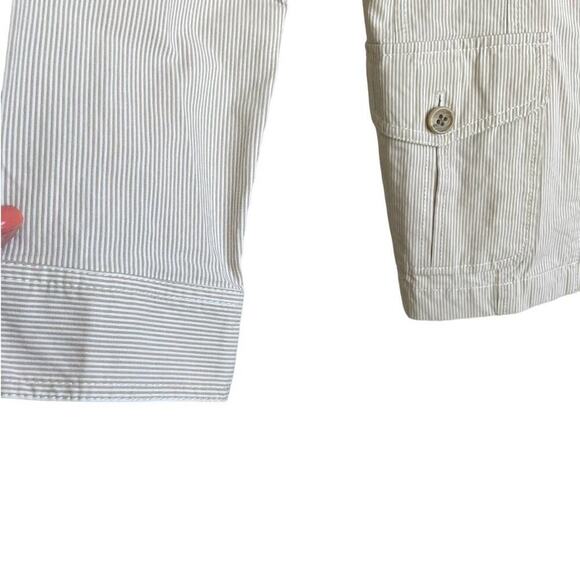 Liz Claiborne Women Cotton Jacket 6 Pin Stripe Lightweight Chic Preppy Retro Y2K - Picture 7 of 12